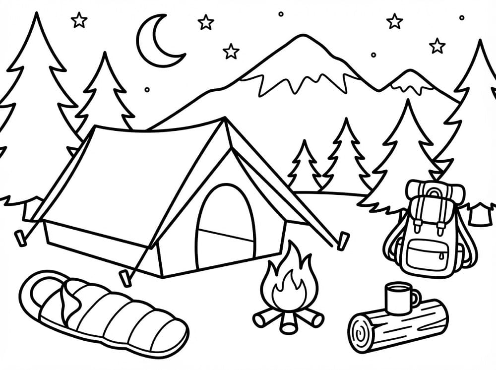 Gratis camping bilde fargelegging