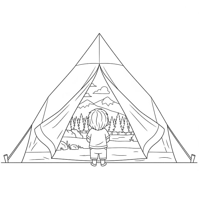 Gratis utskriftbar camping fargelegging