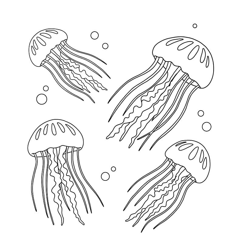 Gratis utskriftbar manet fargelegging