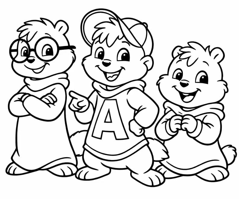 Kul Alvin og gjengen fargelegging