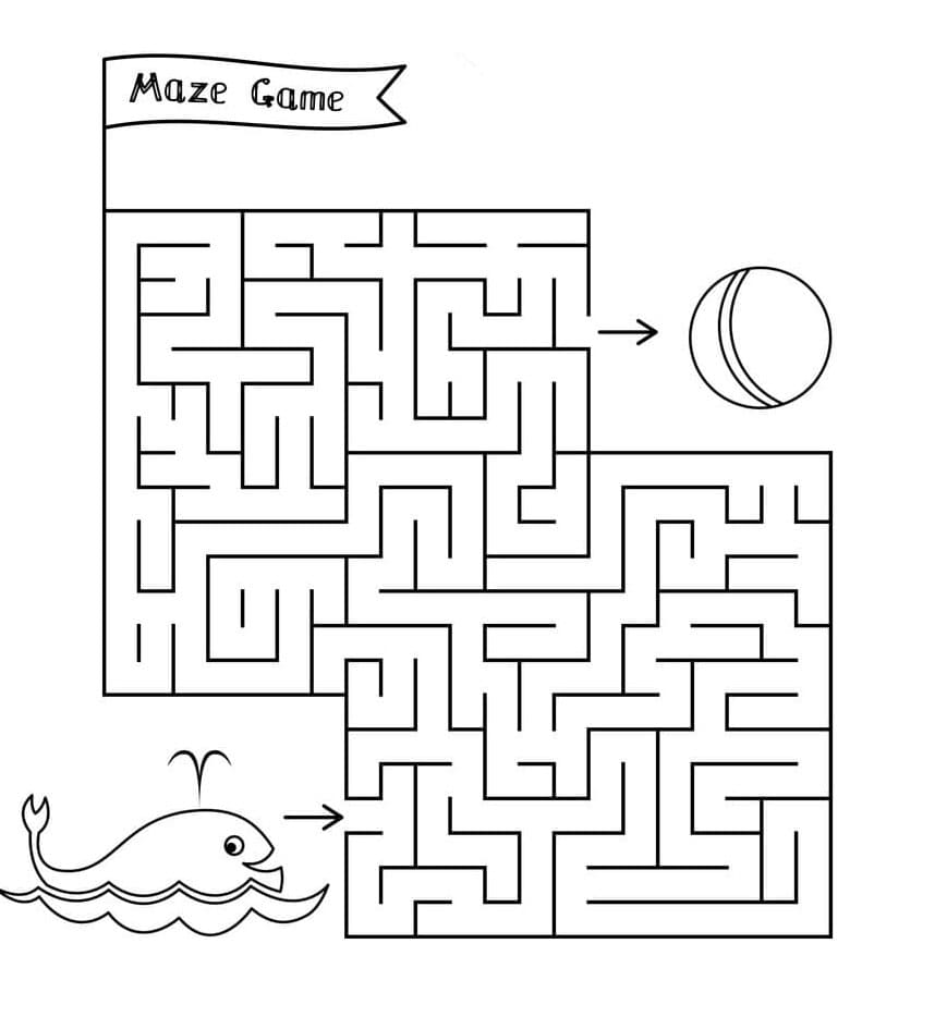 Labyrint for 4-åringer fargelegging