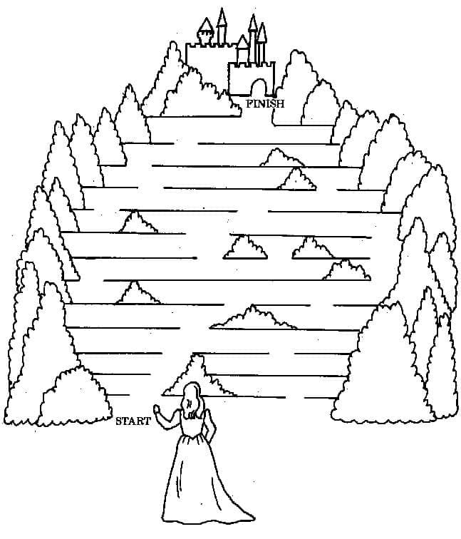 Labyrint utskriftbar for barn fargelegging