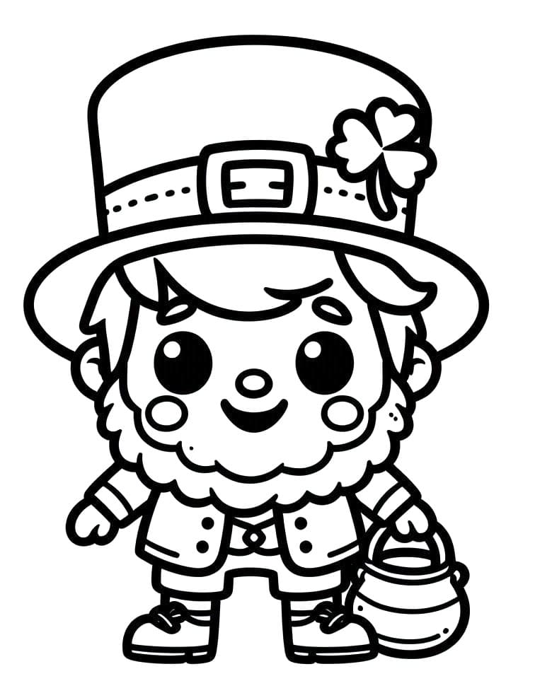 Leprechaun gratis utskriftbar fargelegging