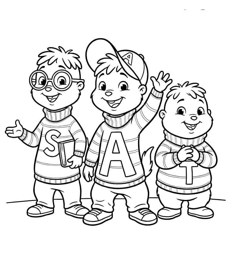 Lett Alvin og gjengen fargelegging