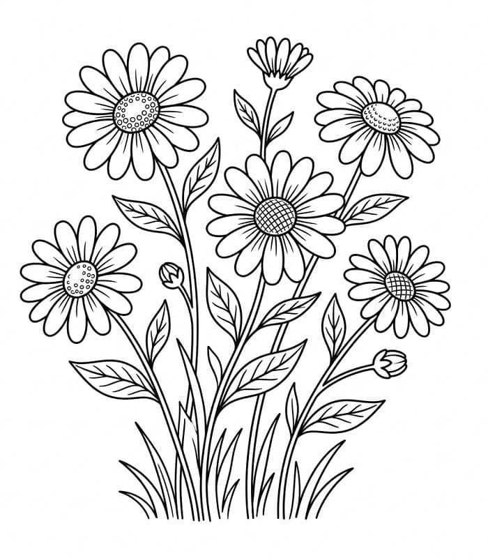 Lett Tusenfrydblomst fargelegging