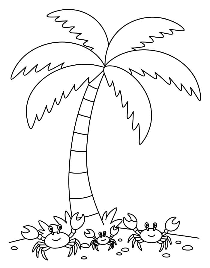 Palme utskriftbar fargelegging