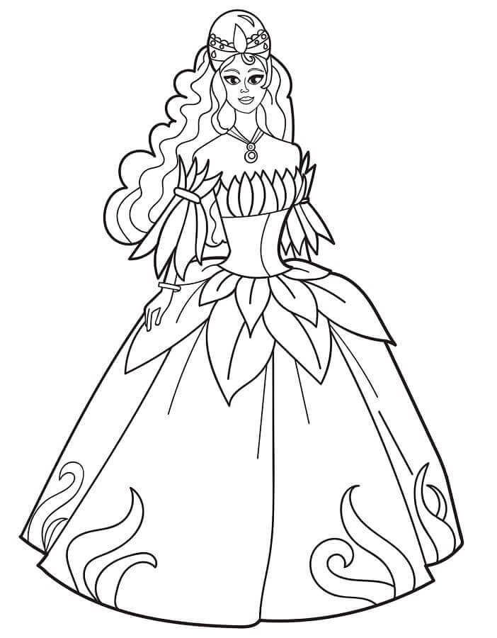 Prinsesse utskriftbar for barn fargelegging