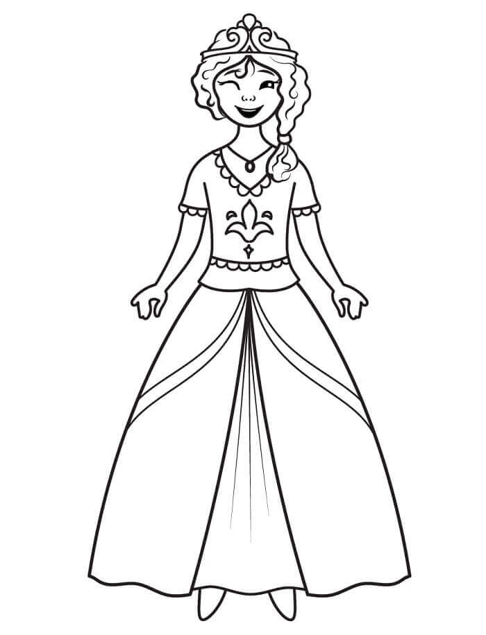 Prinsesse utskriftbart bilde fargelegging