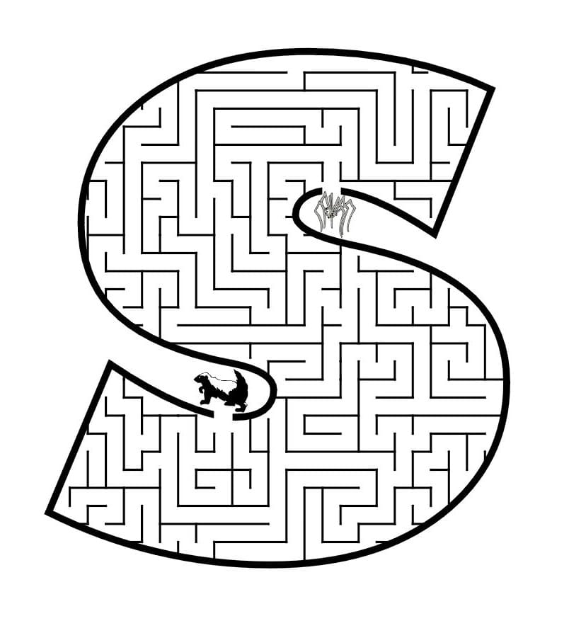 Skriv ut labyrint fargelegging