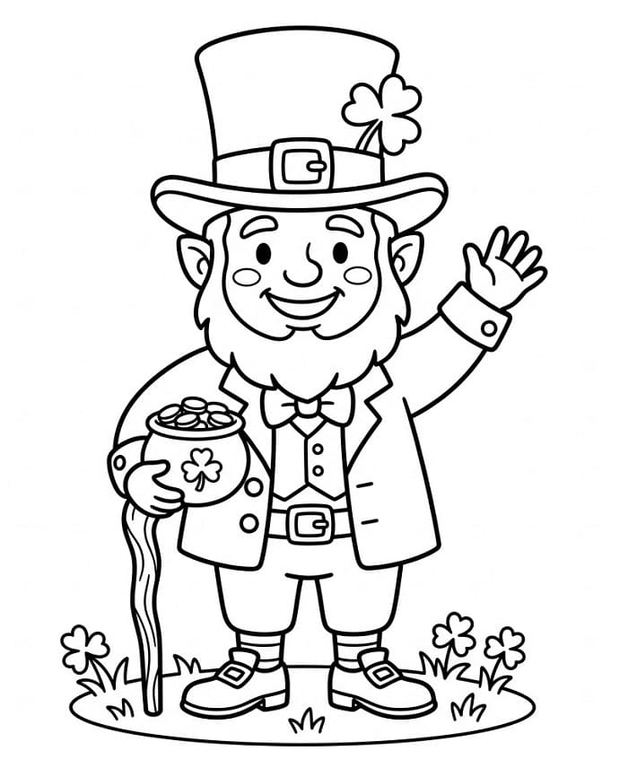 Smilende Leprechaun fargelegging