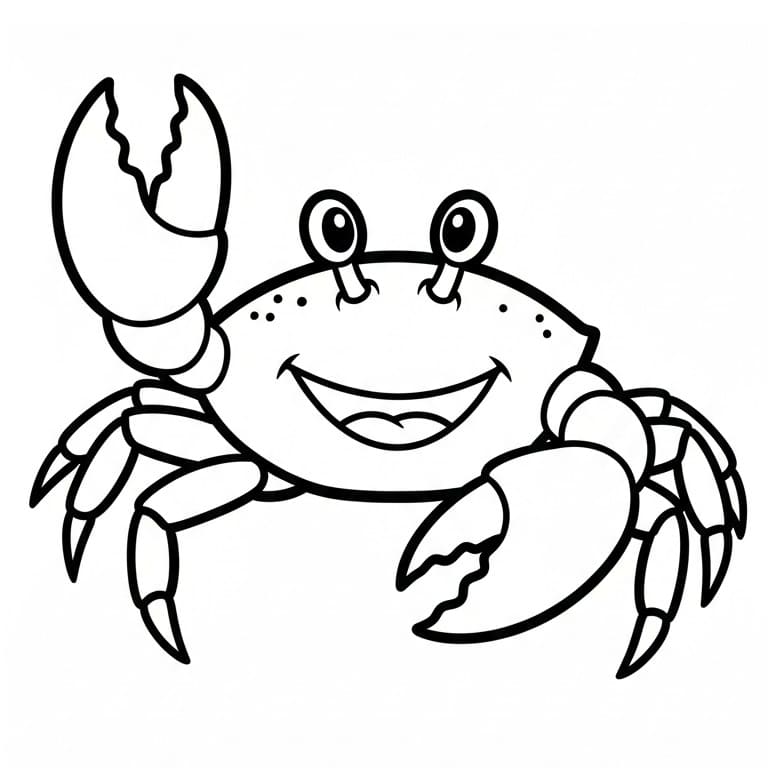 Smilende krabbe fargelegging