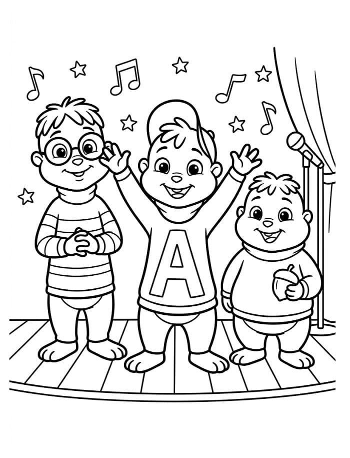 Søt Alvin og gjengen fargelegging