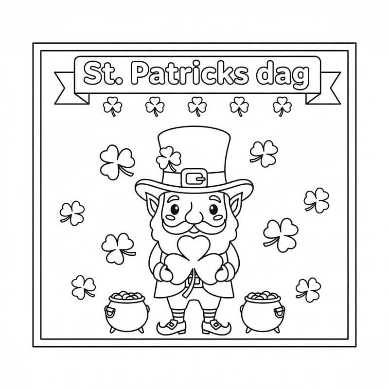 St. Patricks dag å skrive ut fargelegging