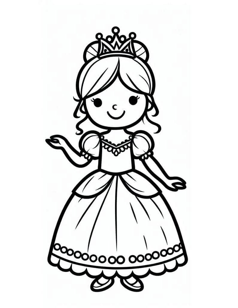 Tegneserie Prinsesse fargelegging