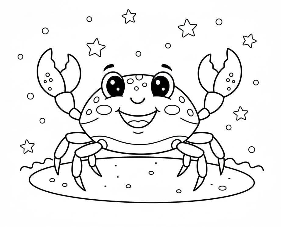 Tegneserie krabbe fargelegging