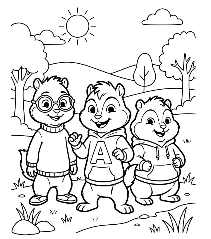 Utrolig Alvin og gjengen fargelegging