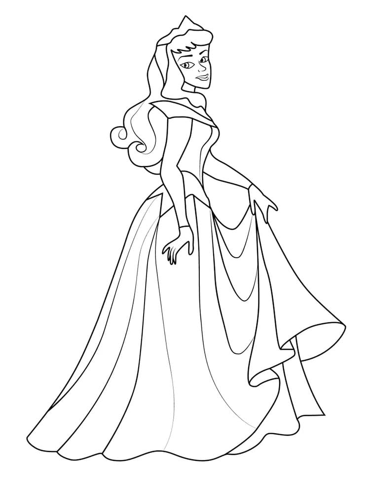 Utskriftbar Prinsesse uten kostnad fargelegging