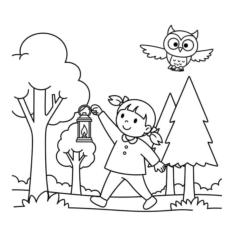 Utskriftbar camping fargelegging