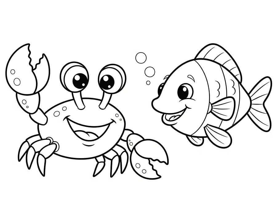 Utskriftbar krabbe fargelegging