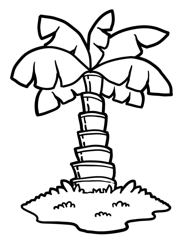 Utskriftbar palme for barn fargelegging