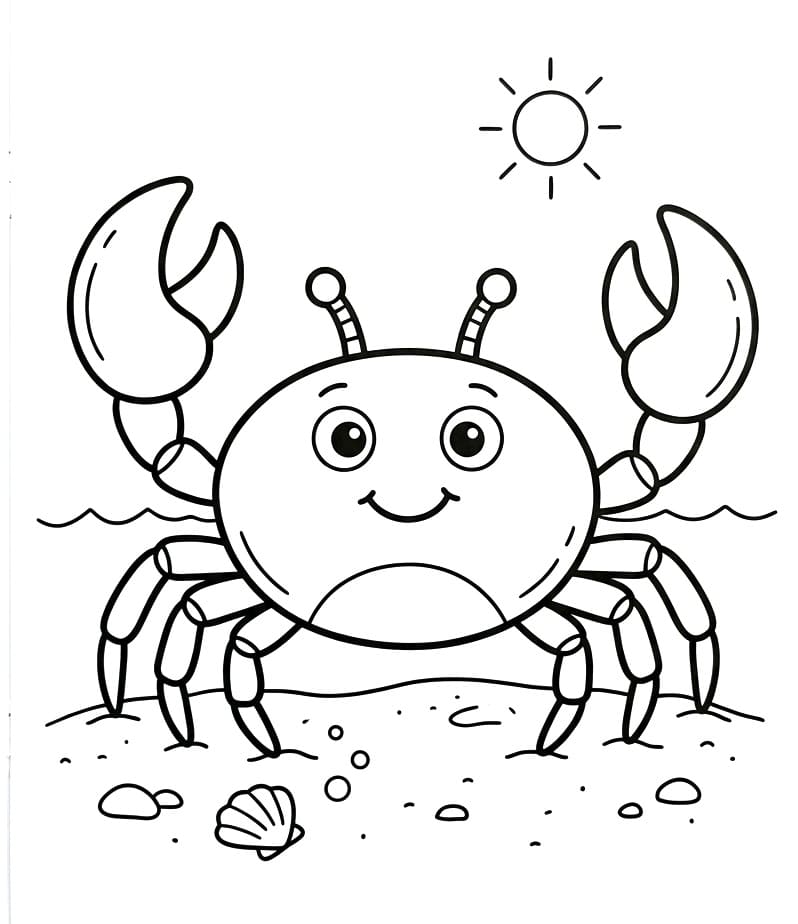 Veldig søt krabbe fargelegging