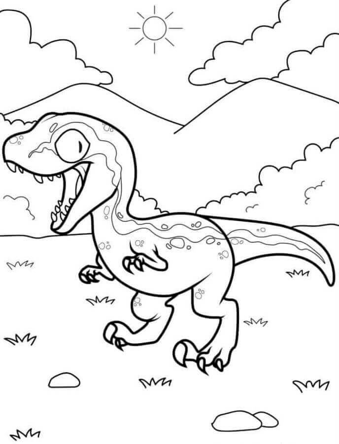 Velociraptor utskriftbar fargelegging