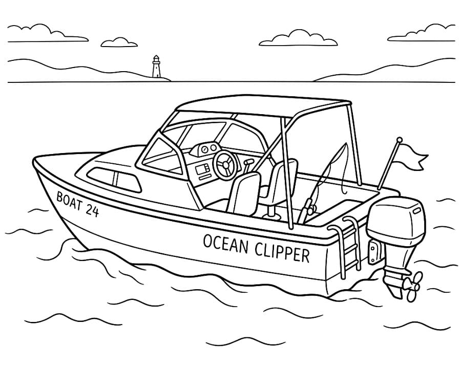 Båt gratis bilde fargelegging