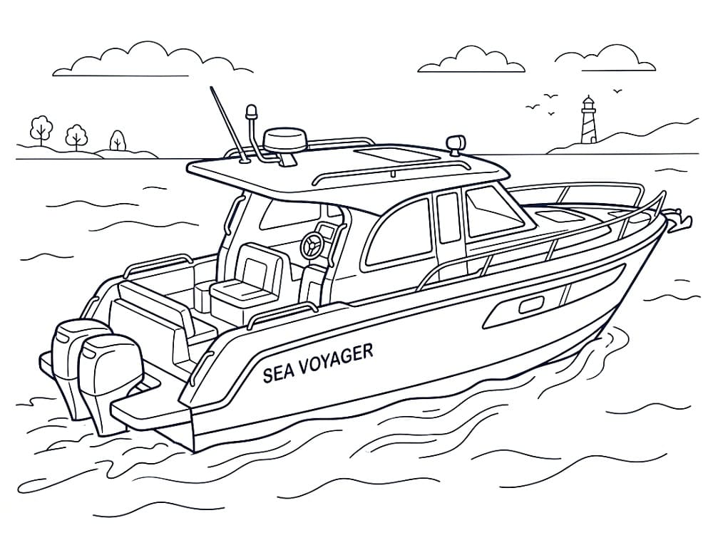 Båt gratis utskriftbar fargelegging