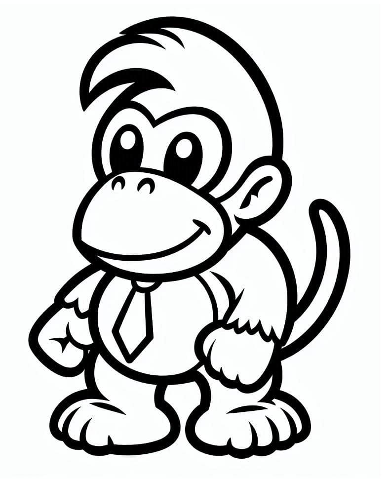 Donkey Kong gratis utskriftbar fargelegging