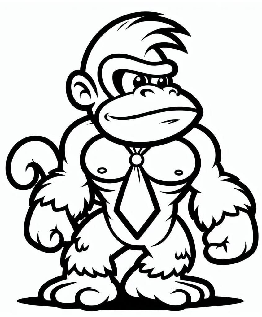 Donkey Kong utskriftbar for barn fargelegging