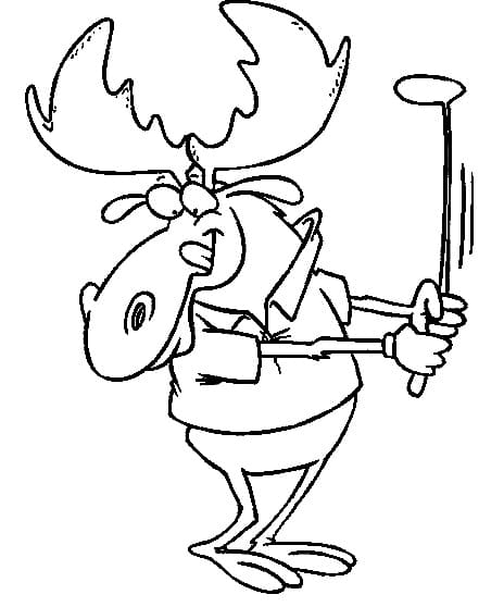 Elg som spiller golf fargelegging