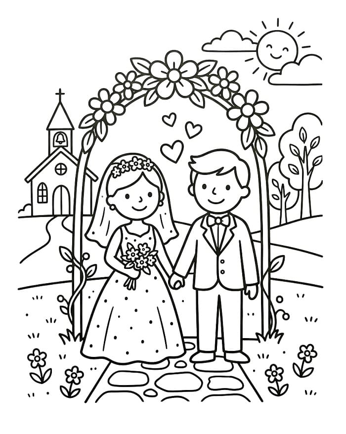 Enkel bryllup fargelegging