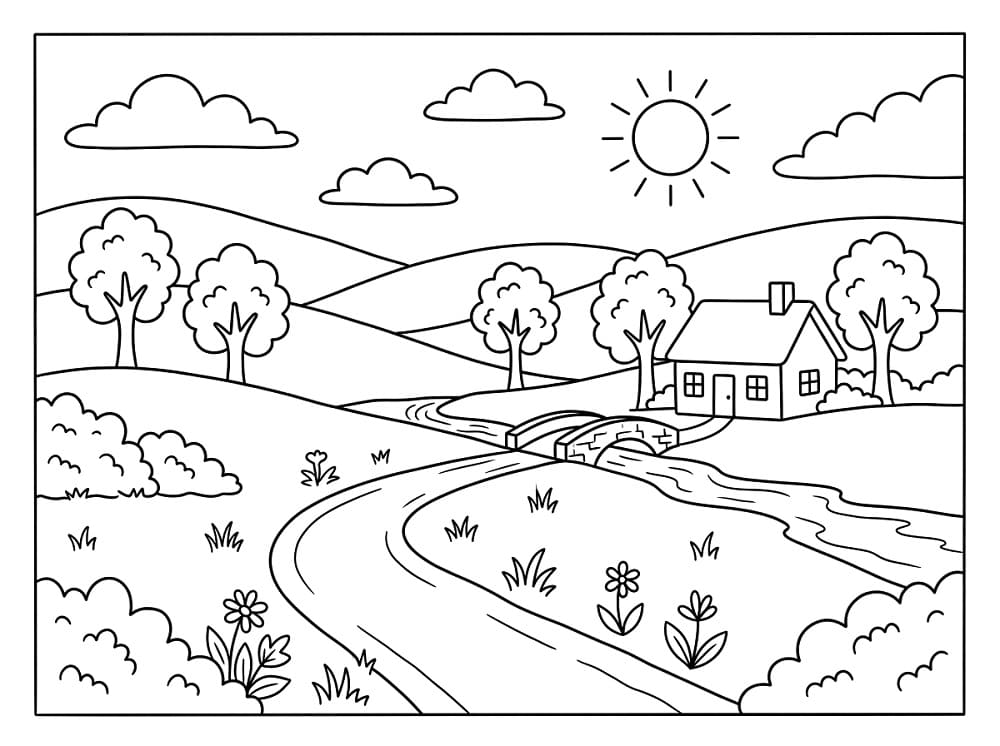 Fantastisk landskap fargelegging