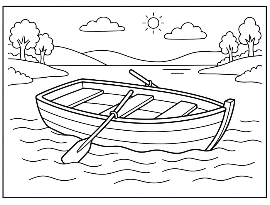 Fin båt fargelegging