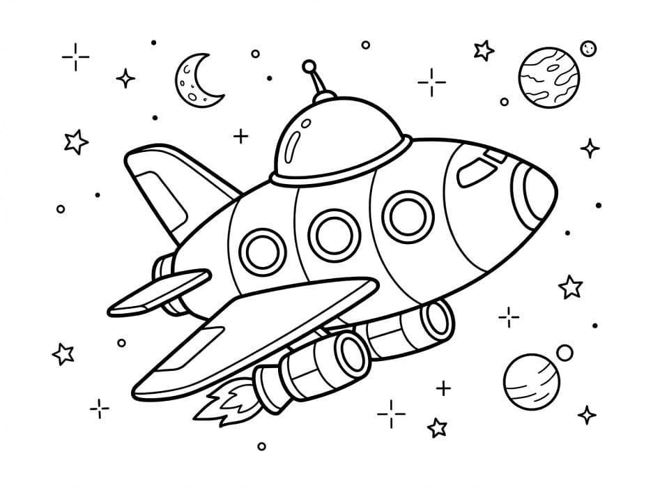 Flyvende romskip fargelegging