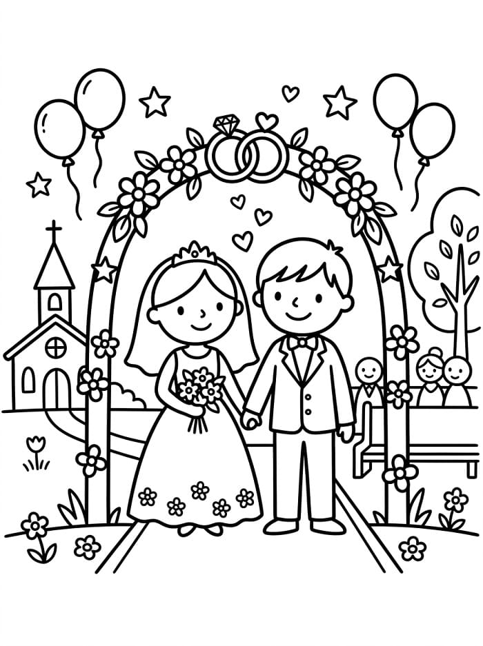 Glad bryllup fargelegging