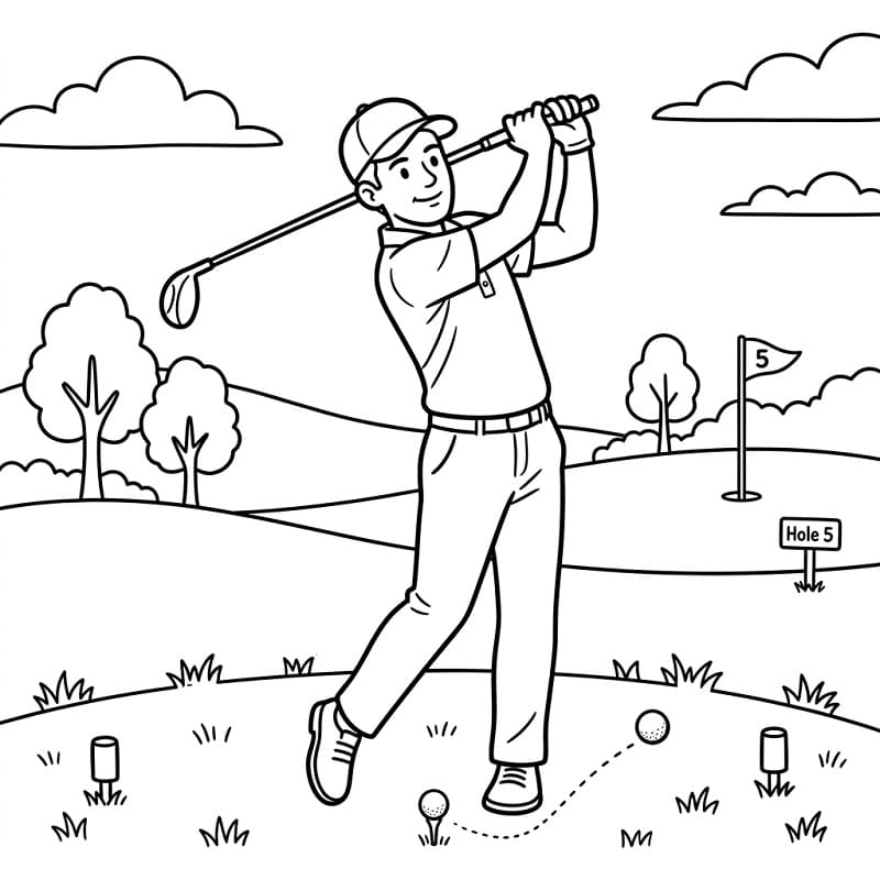 Golfspiller fargelegging