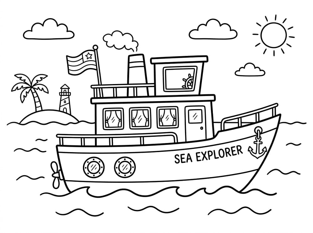 Gratis båt fargelegging