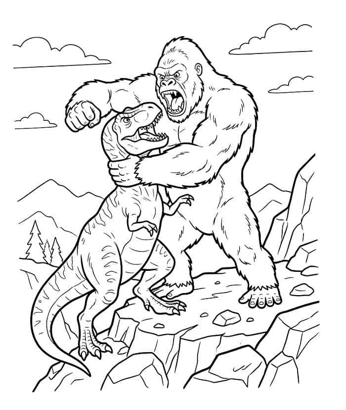 Gratis bilde av King Kong fargelegging