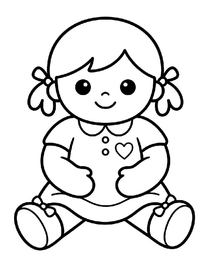 Gratis utskriftbar dukke fargelegging