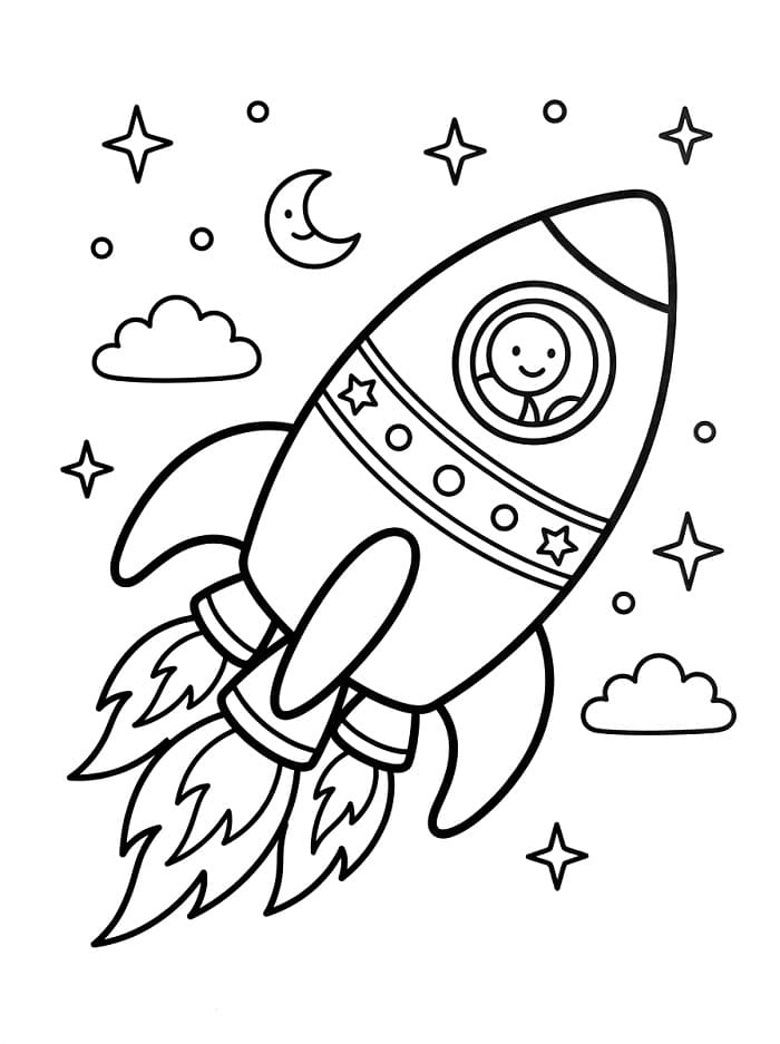 Gratis utskriftbar romskip fargelegging