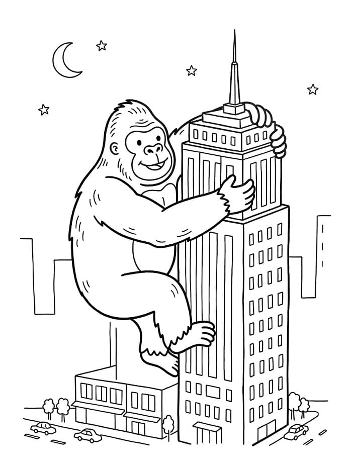 Gratis utskrivbar King Kong fargelegging