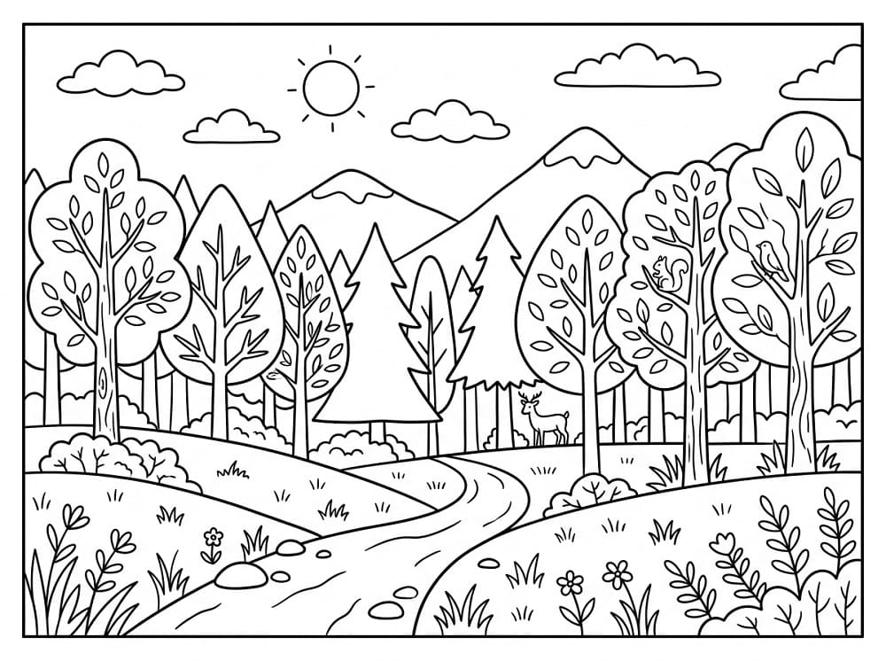 Kul landskap fargelegging