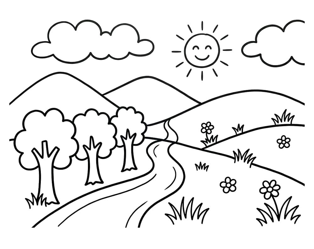 Landskap bilde fargelegging