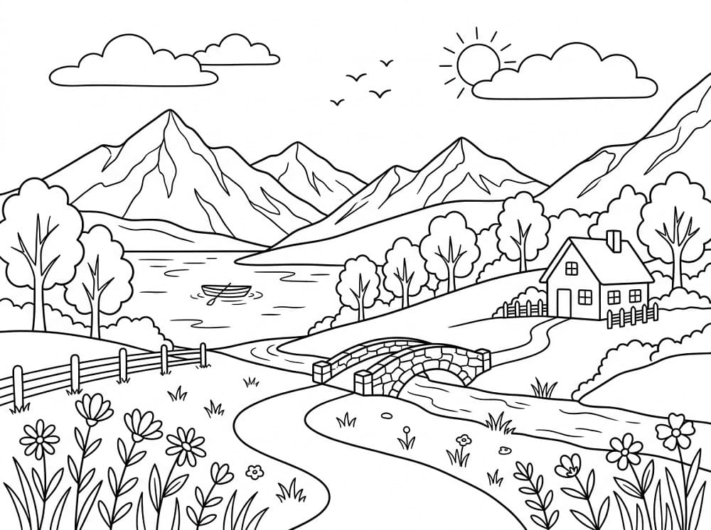 Landskap gratis fargelegging