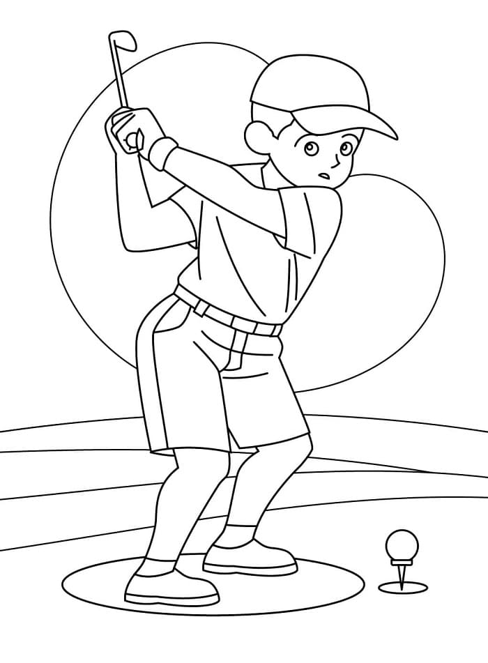 Liten golfspiller fargelegging