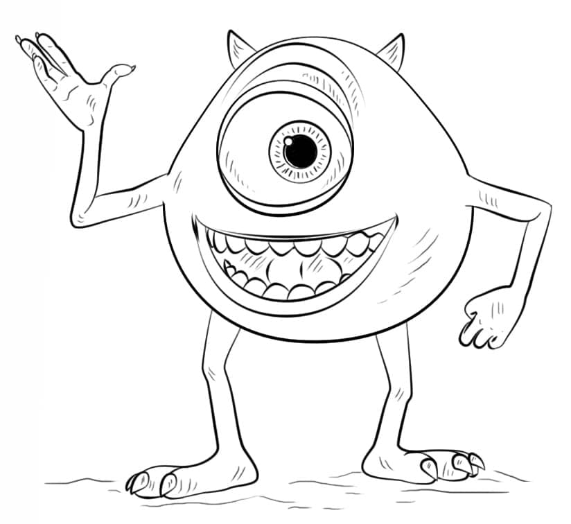 Mike Wazowski Monsterbedriften fargelegging