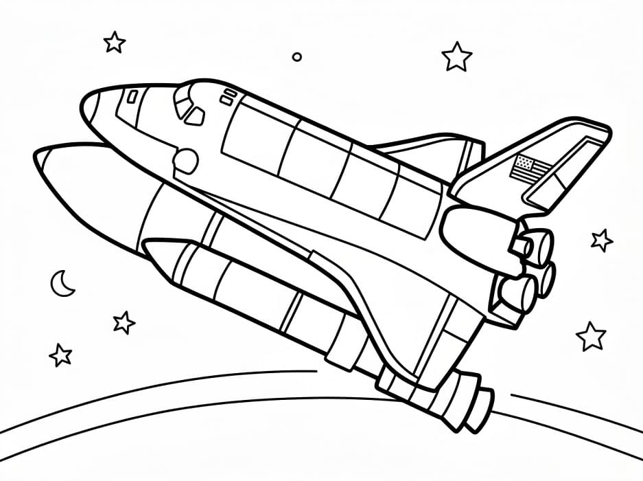 Romskip å skrive ut fargelegging