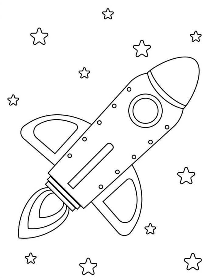 Romskip utskriftbar for barn fargelegging