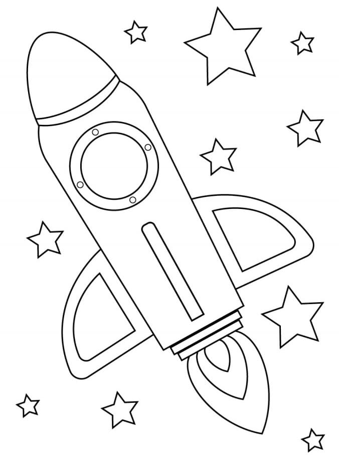 Romskip utskriftbart bilde fargelegging